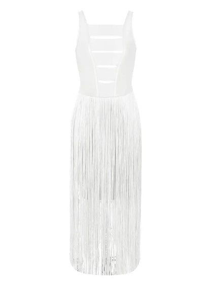Vintage Sexy Strapless Fringe Bandage Dress