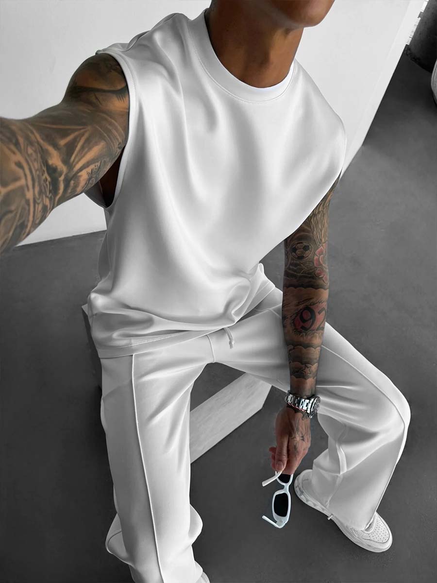 Sports Casual Trousers Vest Set Loose Sleeveless T-shirt Fitness Set