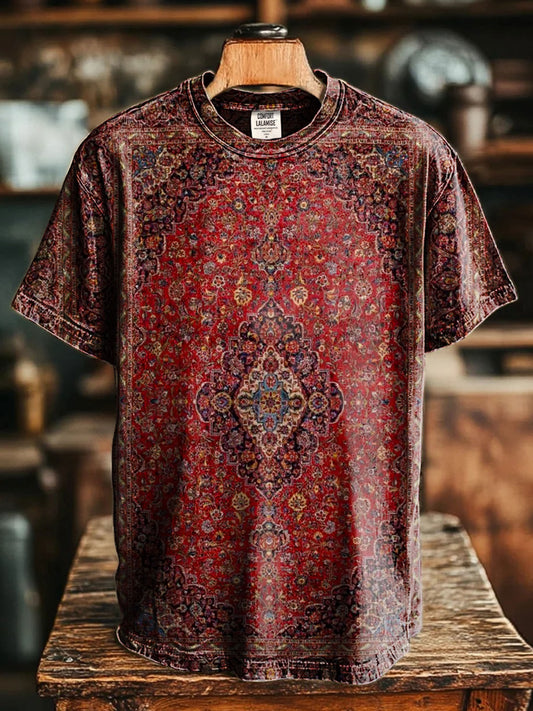 Vintage Ethic Art Print Casaul Short Sleeve T-shirt