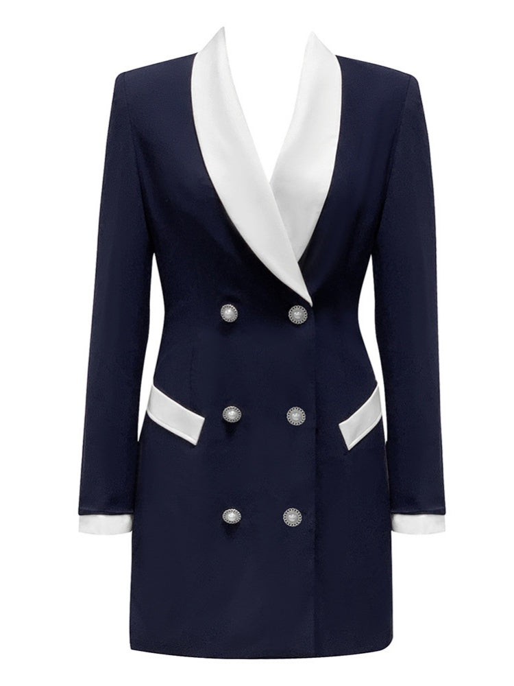 Elegant V-Neck Blazer Dress