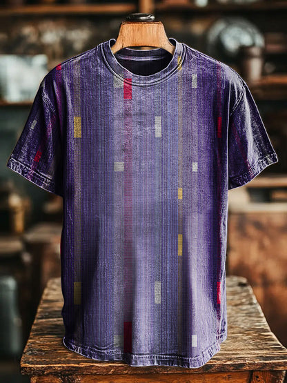 Playful Modern Design Abstract Geometric Pattern Art Vintage Print Casual 100% Cotton Shirt